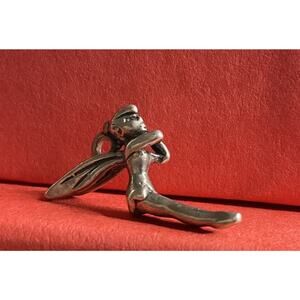 Vintage 925 Sterling Silver Seated Fairy Pixie Charm Pendant Peter Pan Theme